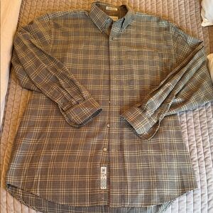 Cutter & Buck Men's Checkered Shirt - Black and Tan
